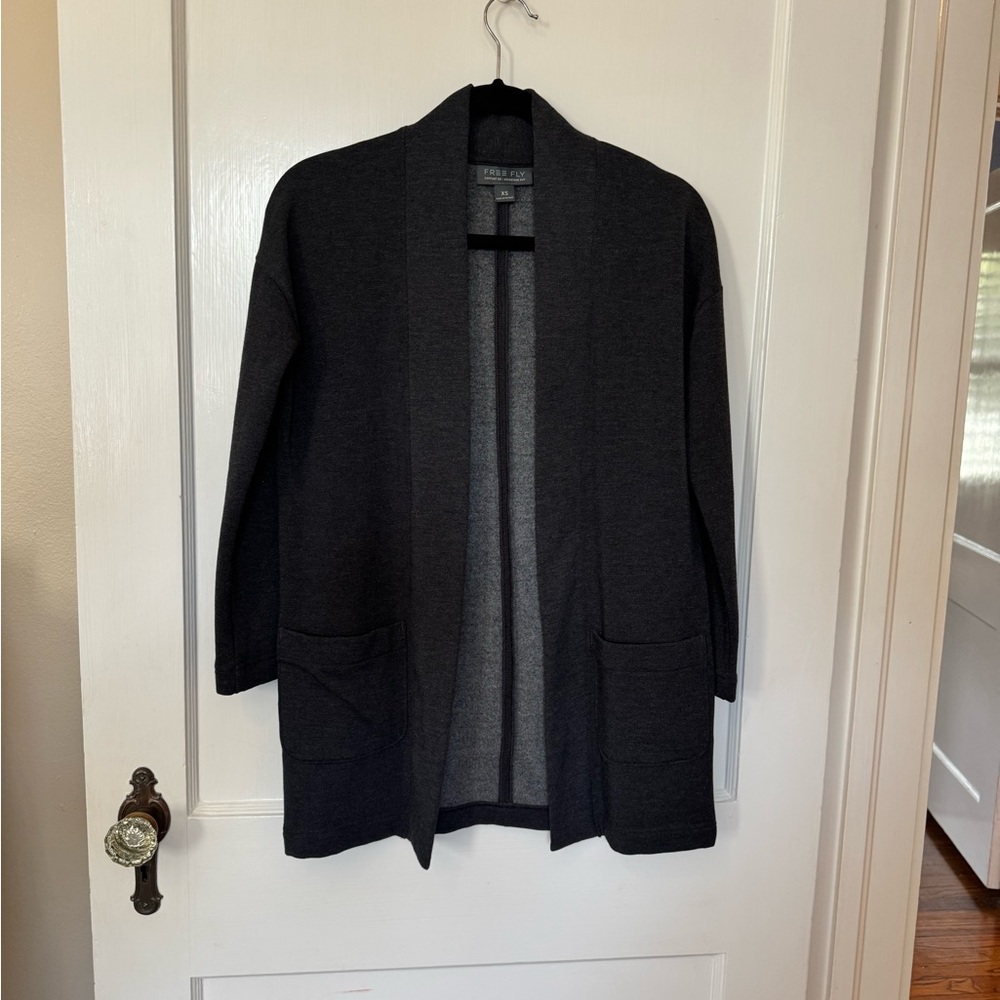 Free Fly Dark Gray Open Front Cardigan